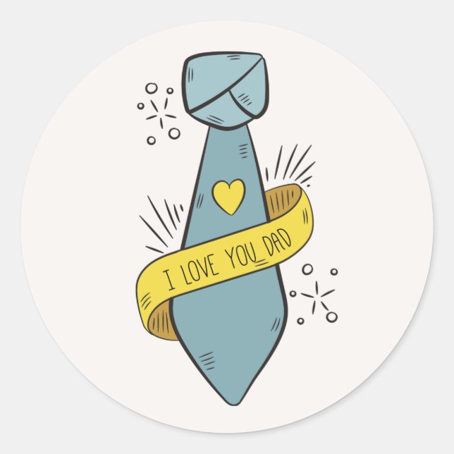 Je t'aime Fête des pères papa | Sticker (Devant)