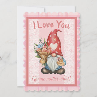 Je T'Aime Gnome Valentines Carte Plat Day