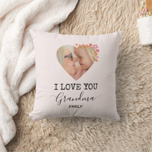 Je t'aime grand-mère Coussin photo personnalisé
