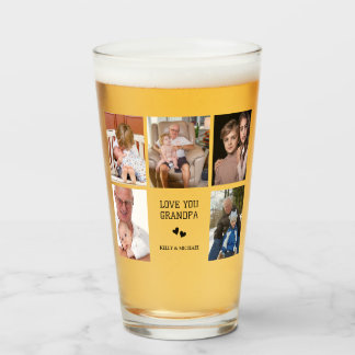 Je T'Aime, Grand-Père | Coupe de verre Collage pho