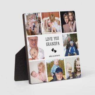 Je T'Aime, Grand-Père | Plaque photo Collage moder