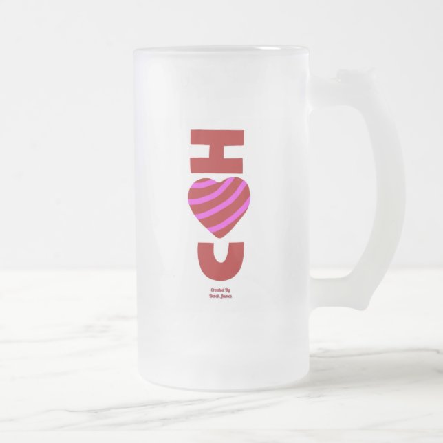 Je T'Aime Grande Mug De Verre Frosted (Droit)