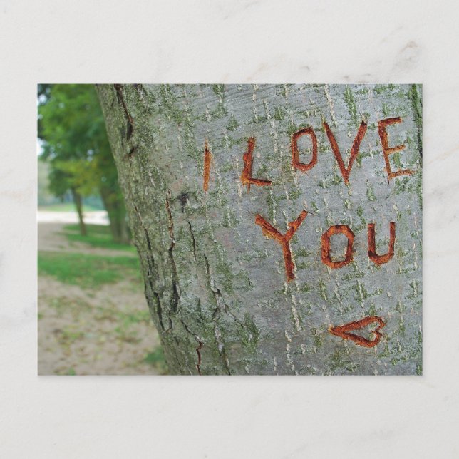 Je t'aime inscription carte postale (Devant)