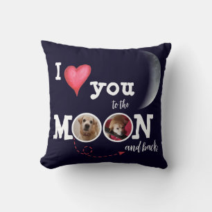 Je t'aime jusqu'à la lune Coussin personnalisé