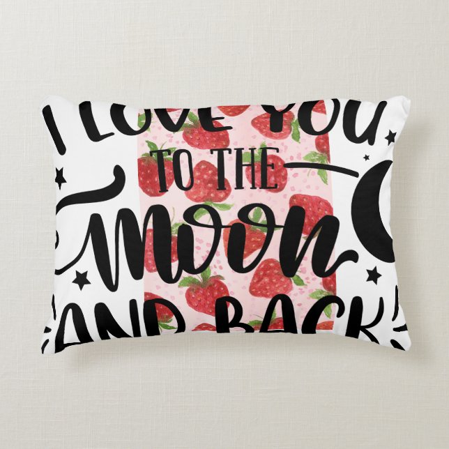 "Je t'aime jusqu'à la lune et retour" Coussin déco (Devant)