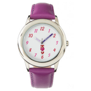 Je T'Aime Les Enfants Acier Inoxydable Vive Montre