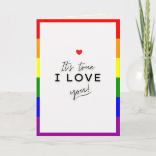 Je t'aime LGBT Fierté Carte de Saint-Valentin à th