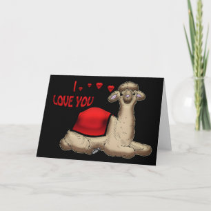 Je t'aime Llama jolie carte de la Saint Valentin