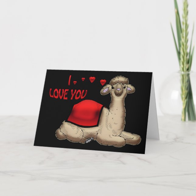Je t'aime Llama jolie carte de la Saint Valentin (Devant)