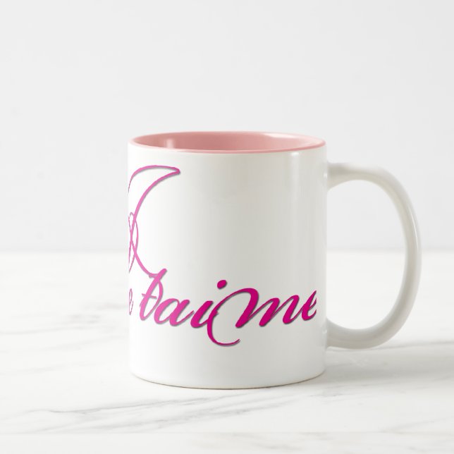 Je taime Love Word Café/Thé Mug (Droit)