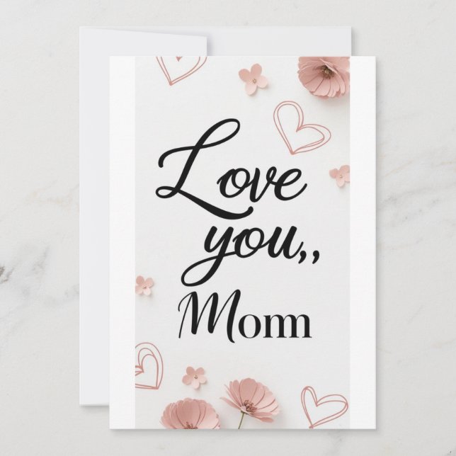 Je t'aime, maman, carte cadeau de jour pour les mè (Devant)