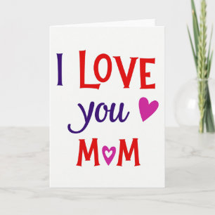 Je t'aime Maman Carte Cœurs Lisses