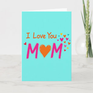 Je t'aime Maman Carte d'Art en Forme de Cœur