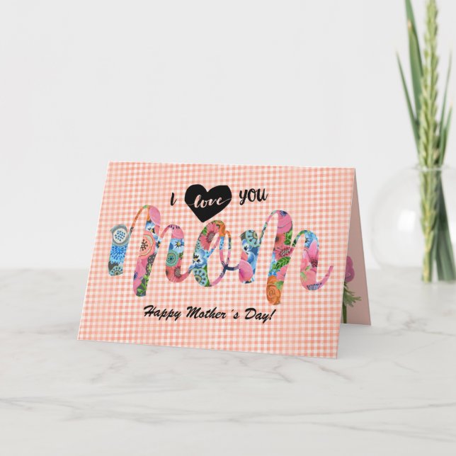 Je t'aime maman | Carte de jour de la mère (Devant)