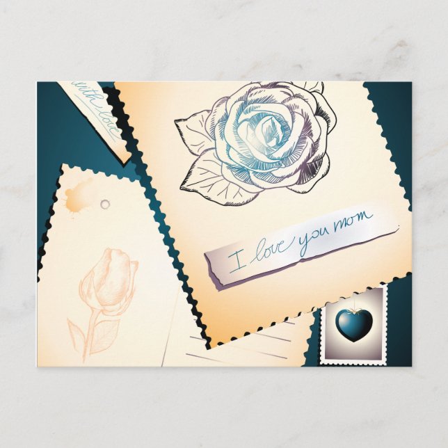 Je t'aime maman, carte postale (Devant)