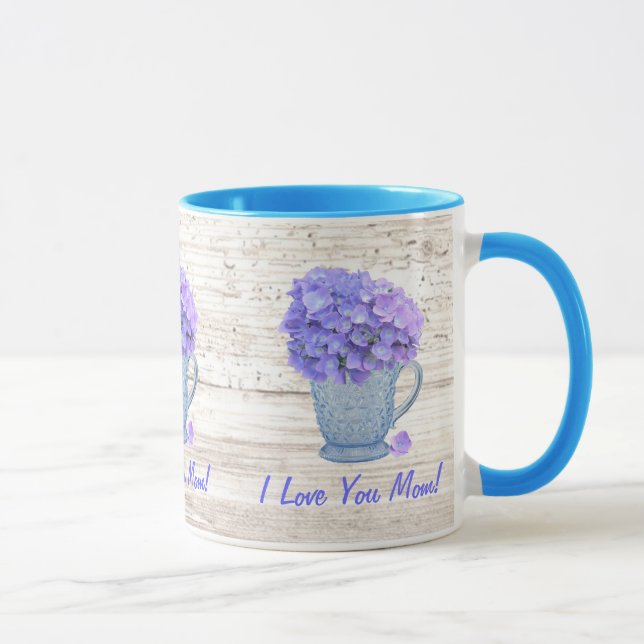 Je t'aime maman Hydrangea Mug (Droite)