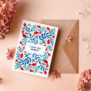 Je t'aime maman Magical Garden Carte de fête des m