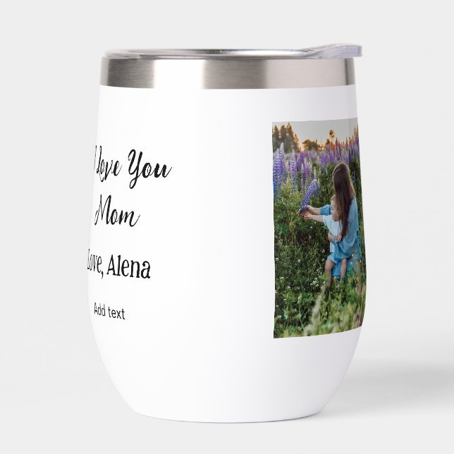 Je t'aime mère jour élégant ajouter photo texte (Gauche)