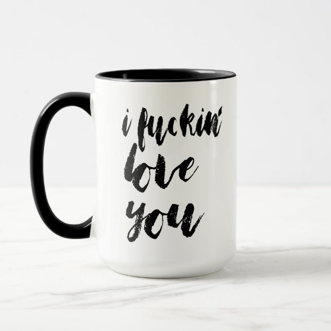 Je t'aime mignon amour flirt café tasse design (Gauche)