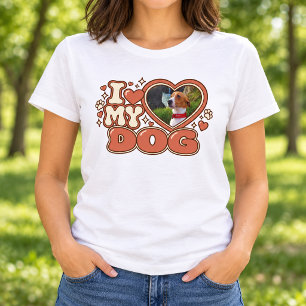 Je T'aime Mon Chien T-Shirt Photo de Chien Personn