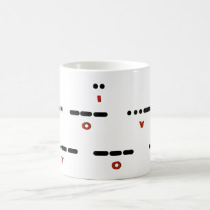 Je t'aime Morse Code Morphing Mug