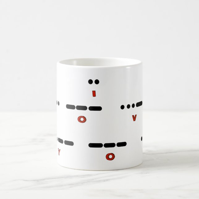 Je T'Aime Morse Code Morphing Mug (Centre)