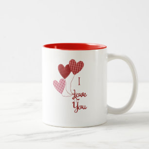 Je t'aime Mug avec des ballons de coeur