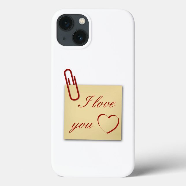 Je t'aime - Note romantique - coque iphone Coque (Verso)