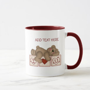 Je t'aime ours de nounours personnalisable - tasse