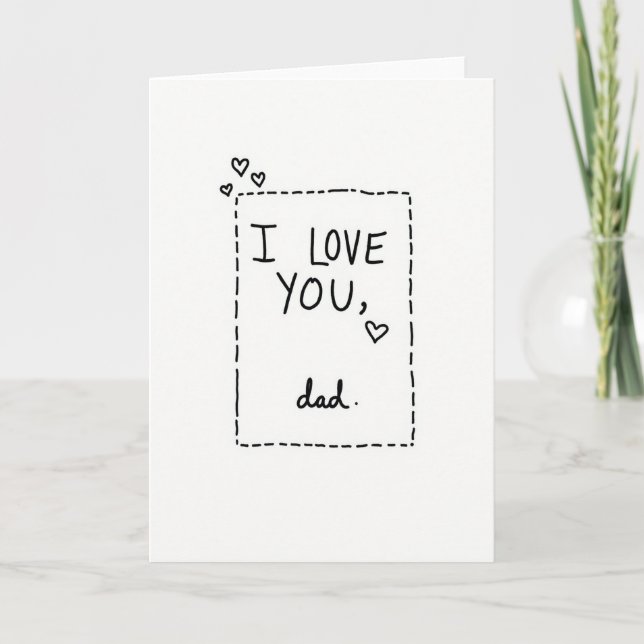 Je t'aime Papa Carte de Note Simple (Devant)
