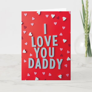 Je t'aime Papa Carte Rouge Gras