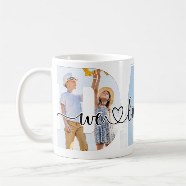 Je t'aime Papa Photo Collage Mug (Gauche)