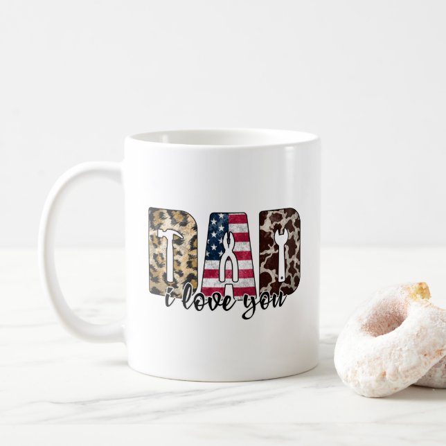 Je t'aime papa tasse de café (Avec donut)