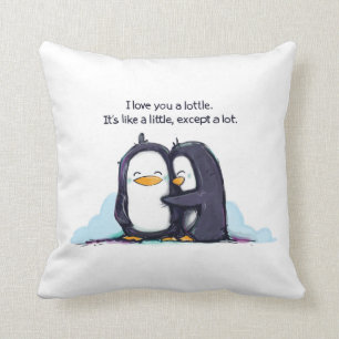 Je t'aime pingouins d'un Lottle - coussin