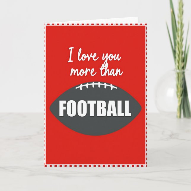 Je t'aime plus que carte de football (Devant)