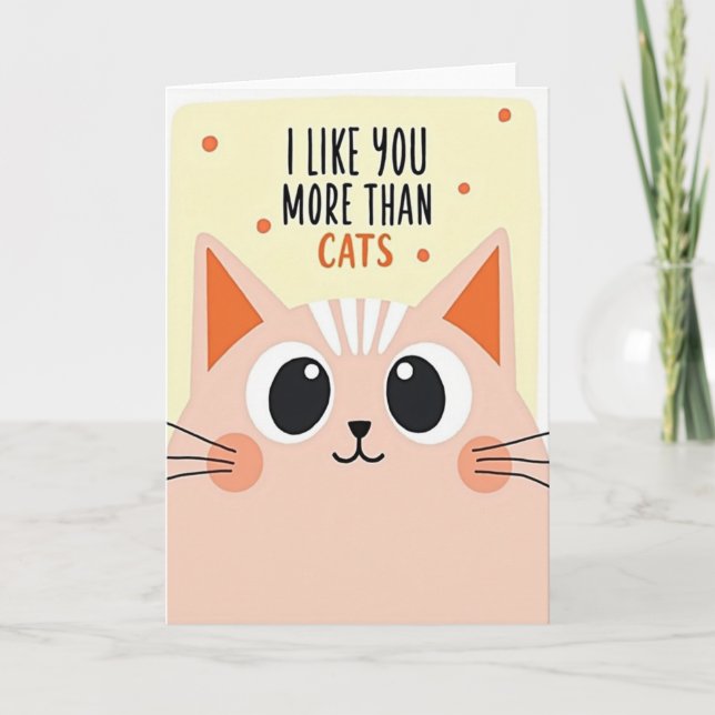 Je T'Aime Plus Que Les Chats Amour Carte (Devant)