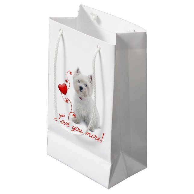 Je T'Aime Plus ! Sac cadeau Westie (Devant Angle)