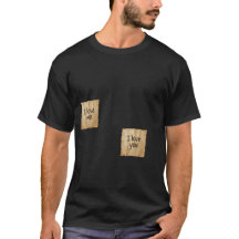 "Je t'aime" Post-it Notes T-Shirt Minimaliste Noir