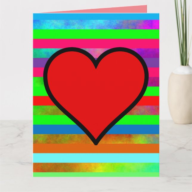 JE T'AIME RAINBOW COEUR GRANDE CARTE (Devant)