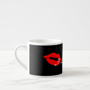 Je t'aime Red Lips Kiss Espresso Coffee Mug Cup