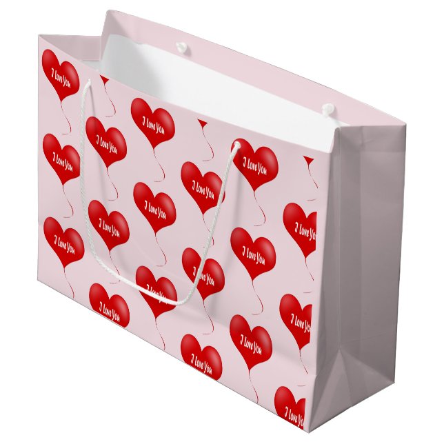 Je t'aime - Sac cadeau romantique (Devant Angle)