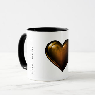 Je t'aime Saint-Valentin cœurs dorés mugs à café