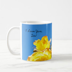Je t'aime Sœur ! Tasse à café Ma sœur Roses jaunes