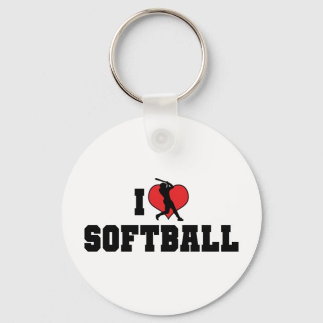 Je t'aime Softball Porte-clés (Recto)