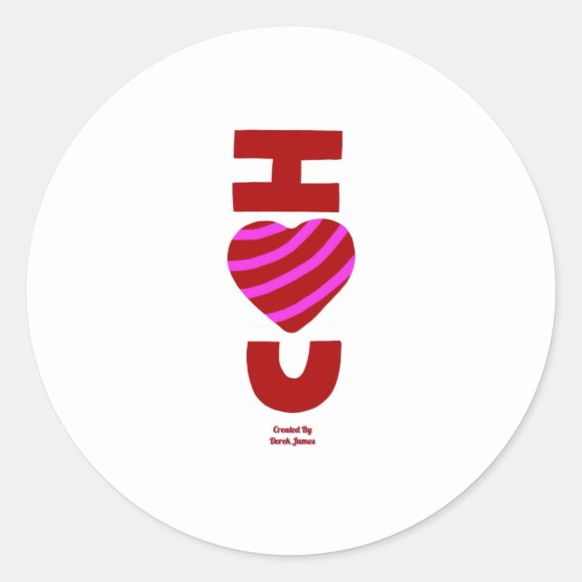 Je T'Aime Sticker Rond (Devant)