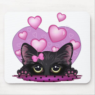 Je t'aime tapis de souris de chaton
