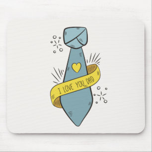 Je t'aime tapis de souris de la fête des pères