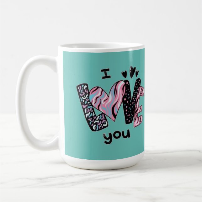 Je t'aime tasse à latte (Gauche)