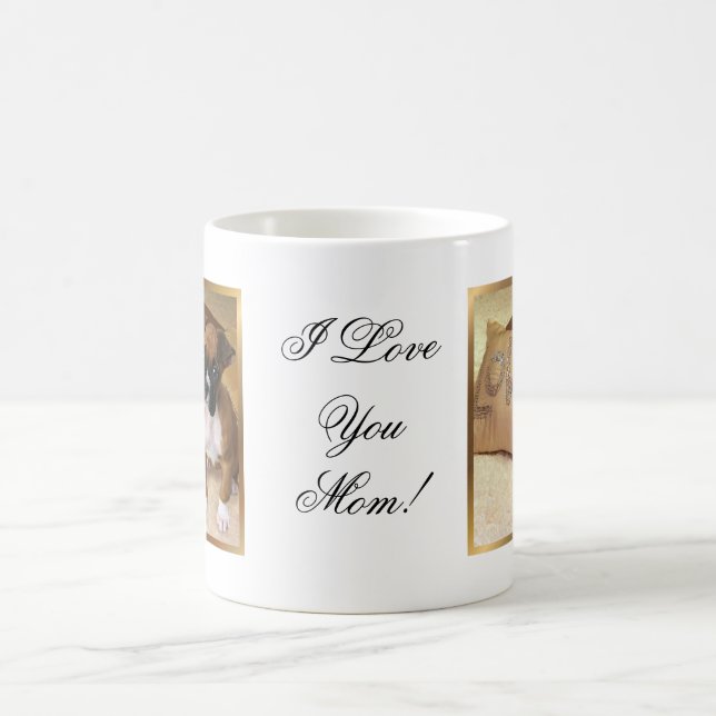 Je t'aime tasse de chiot de boxeur de maman (Centre)