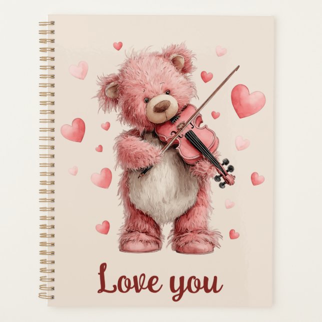Je t'aime Teddy au violon (Devant)